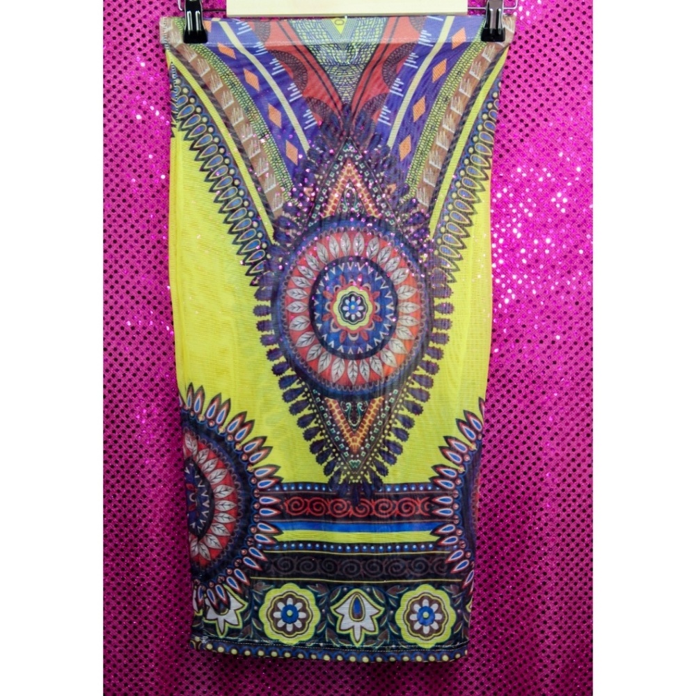 ****Bundle 4/$25****Multi Print Sheer Skirt